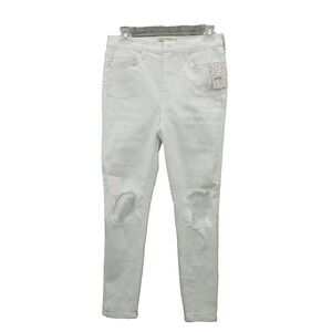 Free People Women's Skinny Jeans Size 29R White Cotton Distressed Stretch New